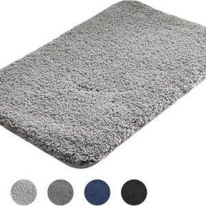AKSA Home® Badmat 50x80 cm - Douchemat antislip - Badmat antislip - Badkamermat - Vloerkleed - Lichtgrijs