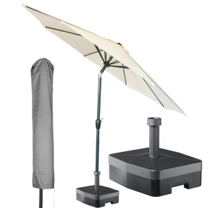 Kopu® ronde stokparasol 300 cm Calma met hoes en voet - Naturel